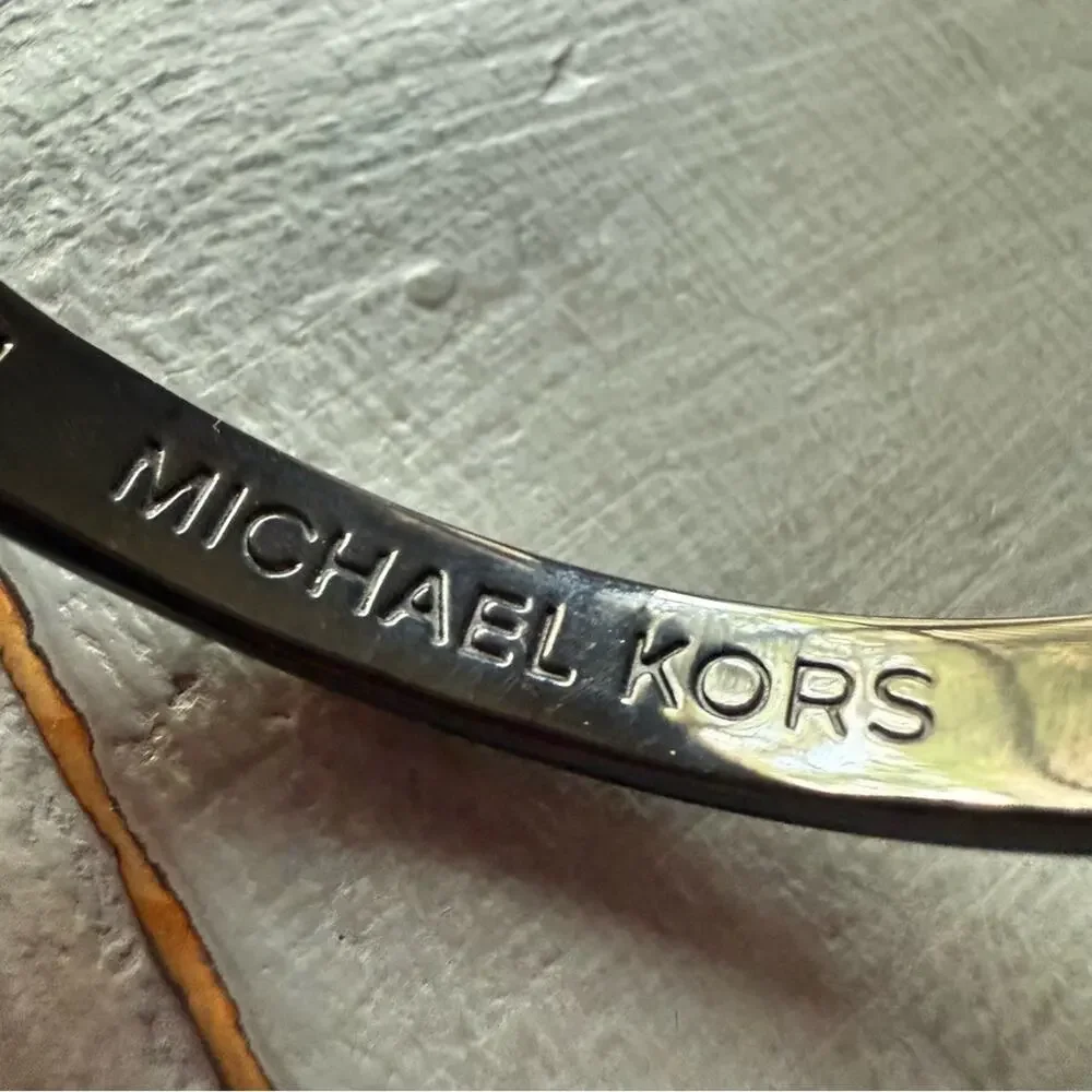 Michael Kors Black Buckle Hinged Bangle Bracelet